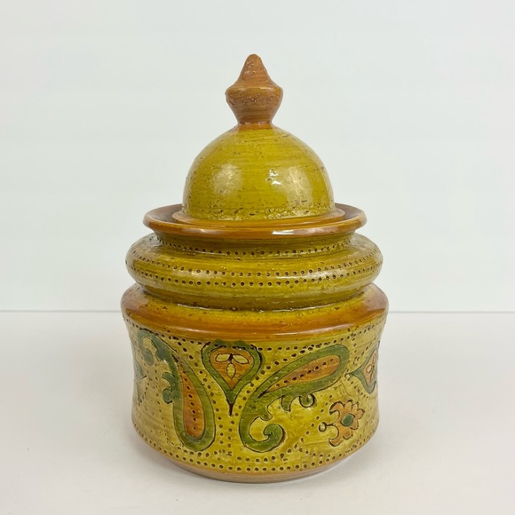 MCM Italian Rosenthal Netter Pottery Lidded Pottery Jar Signed And Numbered - Picture 3 of 16